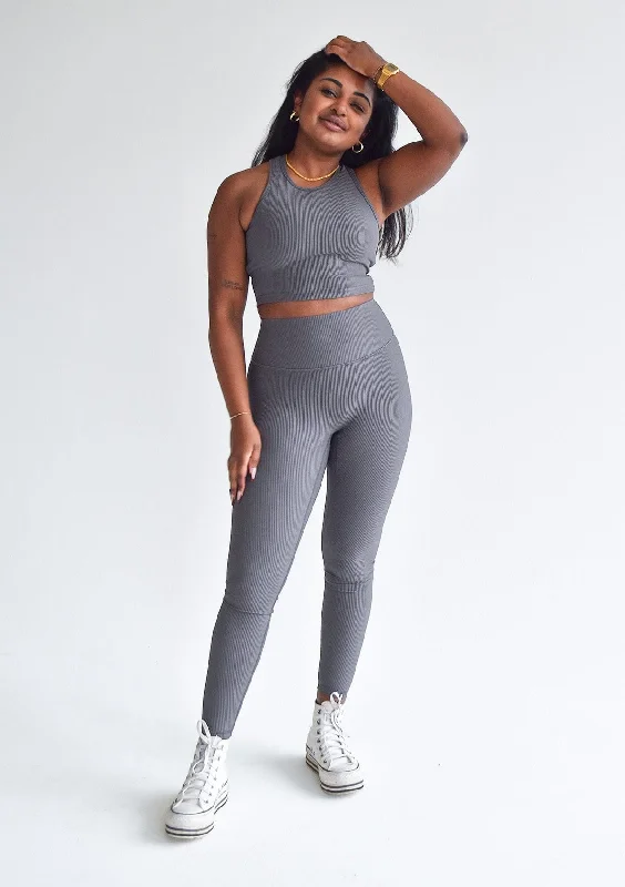 Referral Discount Ribbed Leggings - Stone