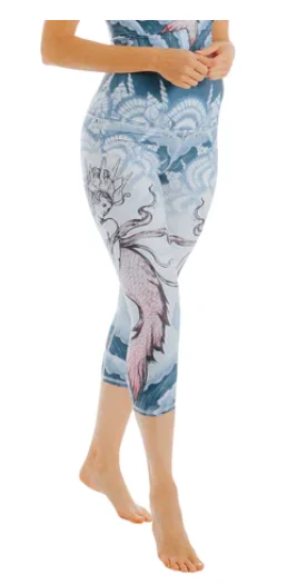 Can't Miss Sea Goddess Printed Yoga Crops