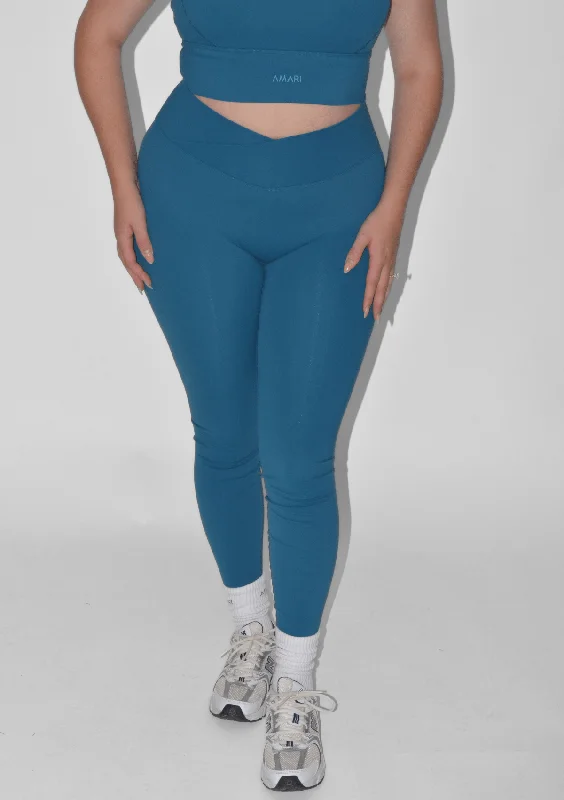 Limited Quantity V-Leggings - Petrol Blue