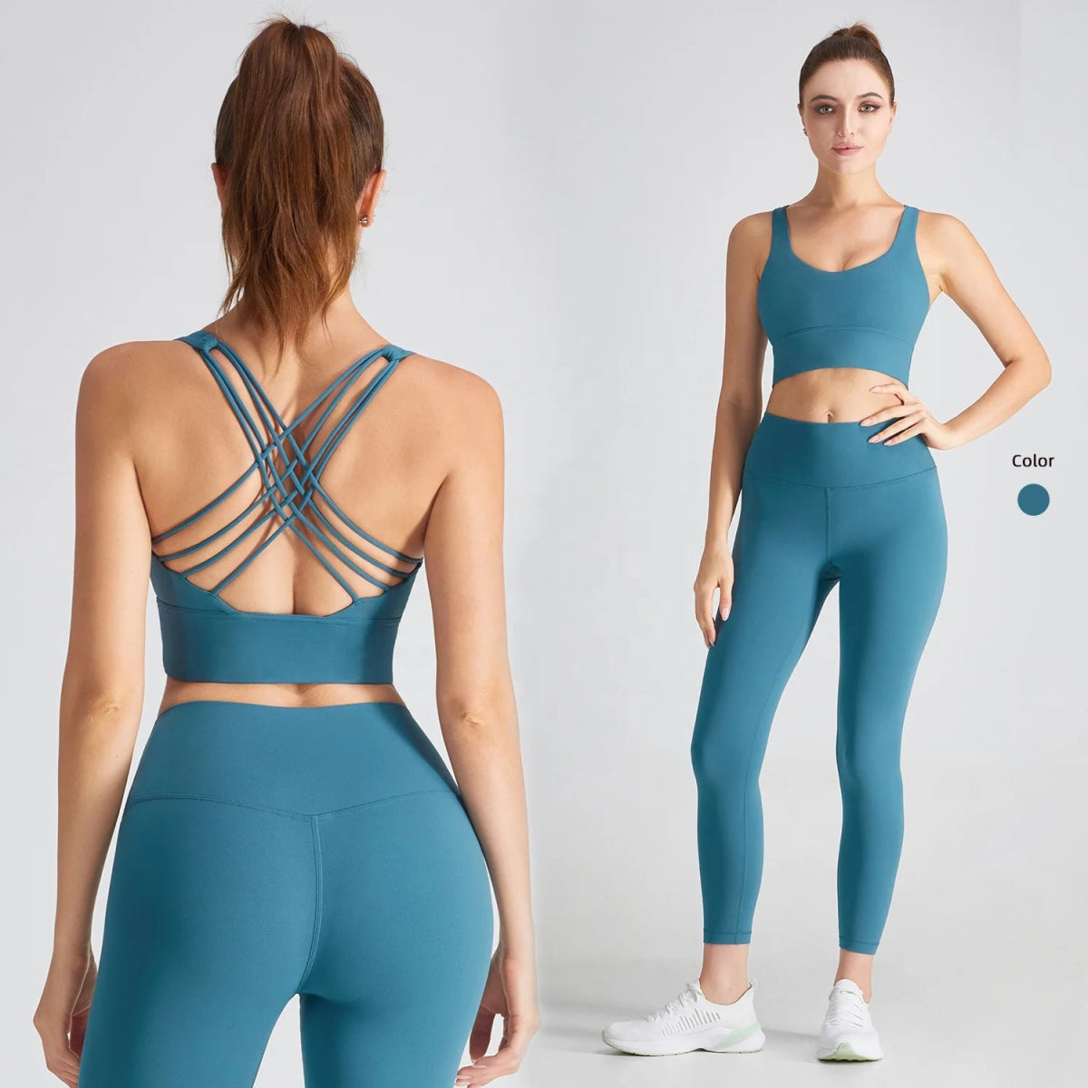 Reduced Prices Women Yoga Set: 2 Pcs Backless Workout Bra and High Waist Gym Leggings for Ultimate Comfort Reduced Prices Women Yoga Set: 2 Pcs Backless Workout Bra and High Waist Gym Leggings for Ultimate Comfort