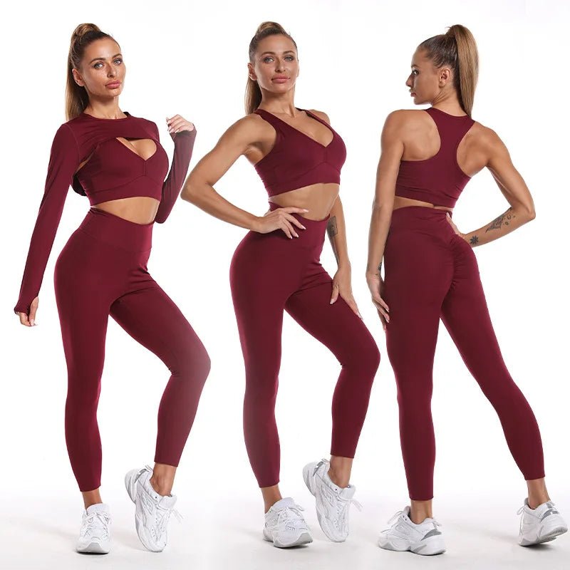 Doorbuster Deal Workout Sets for Women 3 Piece Yoga Outfits Breathable High Waisted Yoga Sets Doorbuster Deal Workout Sets for Women 3 Piece Yoga Outfits Breathable High Waisted Yoga Sets
