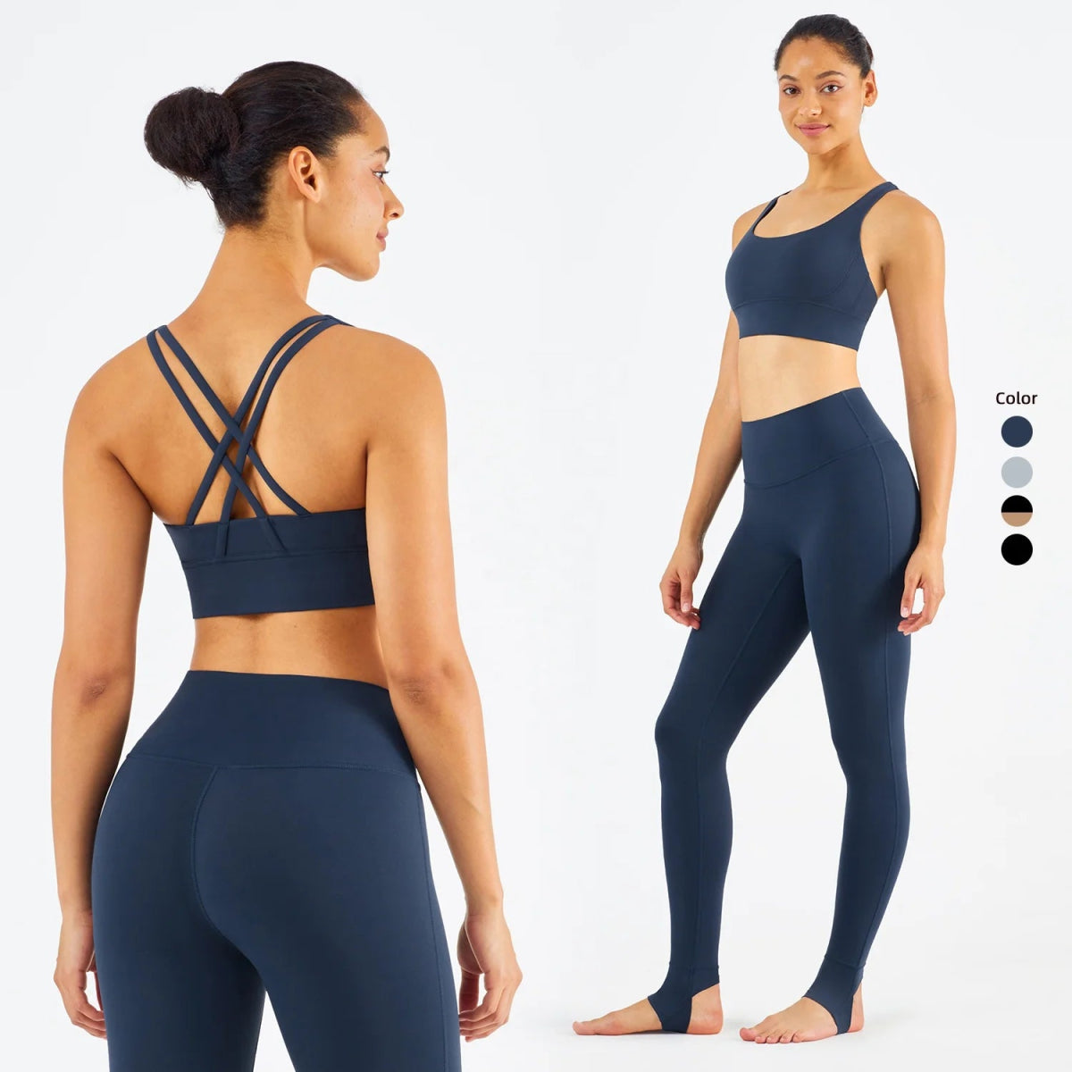 Exclusive Online Offer Women's Workout Leggings Set with Stirrup Design | Nylon/Spandex Mix in Multiple Options | Size 4-10 | WX1249-CK1428 Exclusive Online Offer Women's Workout Leggings Set with Stirrup Design | Nylon/Spandex Mix in Multiple Options | Size 4-10 | WX1249-CK1428
